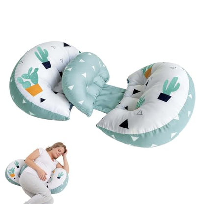 Adjustable Cotton Pregnancy Wedge Body Pillow, Maternity Pillow for Moms