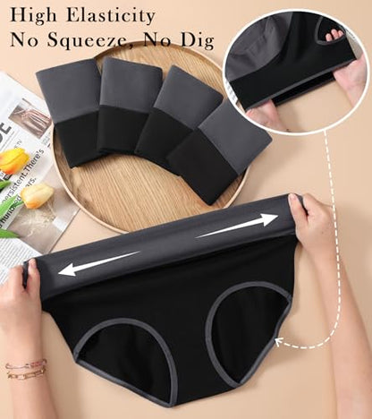 Womens High Waisted Cotton Underwear Soft Postpartum Full Coverage Panties - color: Black 5 Pack, size: Large