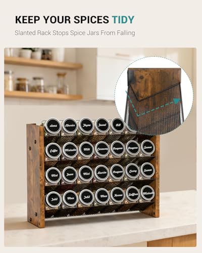 Spice Rack Organizer with 28 Glass Jars, for Cabinet Wall Mount Countertop - size: With 28 Jars, 14"W × 9.4"H
