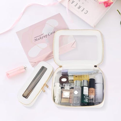 VOFIpremiAm Clear Makeup Bag & Makeup Brush Holder Set - size: Medium+Slim (Shapely)