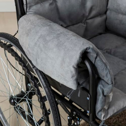 STONECREST Wheelchair Cushions, Supports Coccyx & Back, Microsuede Cover, Stay in Place, Fits 18" Wheelchair (Grey) - color: Grey