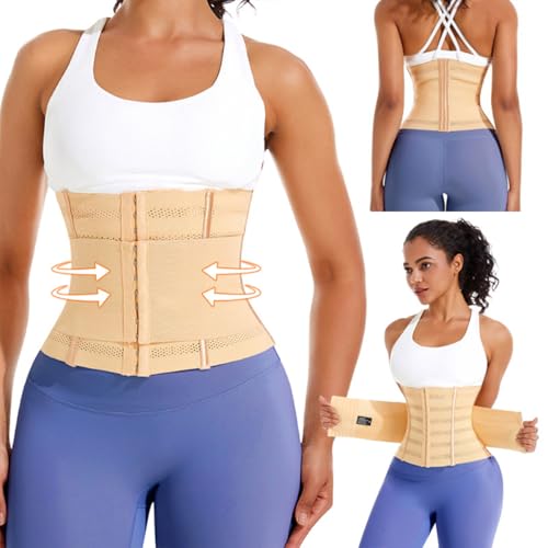 Postpartum Belly Band Postpartum Belly Wrap, Adjustable Belly Binder Post Partum Abdominal Binder Post Surgery, Breathable Waist Trainer for Women Lower Belly Fat, Faja Postparto Para Mujer (Beige, X-Large) - color: Beige, size: X-Large