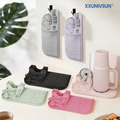Water Bottle Drying Rack for Stanley & Owala, Silicone Mat, Matcha Green - color: Green