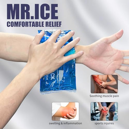 2 Pack Reusable Gel Ice Packs, Flexible Hot Cold Packs for Injuries - style: 4.3" x 9.8" 2 packs