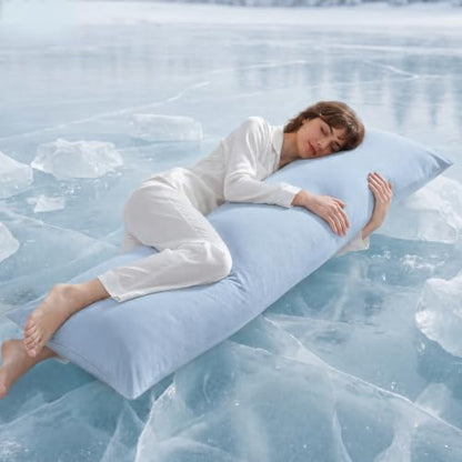 Madison Park Cooling Body Pillow for Side Sleeper & Adult 20"x 54" Blue - color: Blue