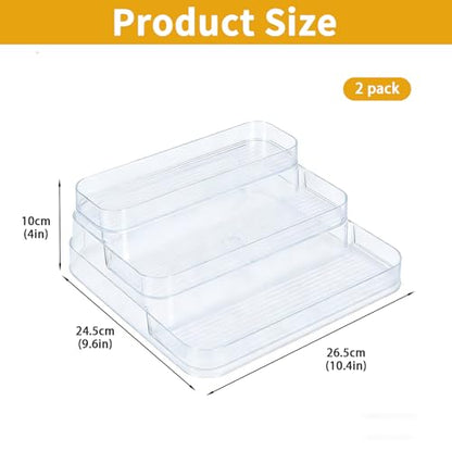 Medicine Cabinet Organizer 3 Tier Plastic Spice Organization for Cabinet Vitamin Organizer Countertop Step Shelf Makeup Organizer Countertop for Bathroom Kitchen Pantry Home Storage