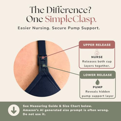 Simple Wishes Pumping Bra Hands Free, Nursing Bra for Breastfeeding - color: Black, size: Medium