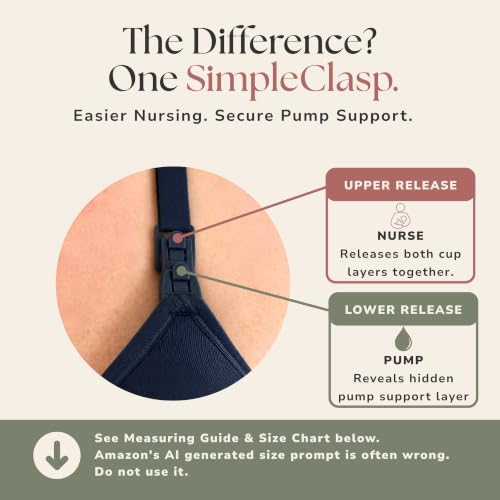 Simple Wishes Pumping Bra Hands Free, Nursing Bra for Breastfeeding - color: Black, size: Medium