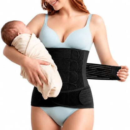 2 in 1 Postpartum Belly Band, C Section Recovery Wrap. Adbominal binder for postpartum lightweight adjustable after birth(Large) - size: Large