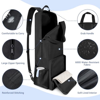 COOLBEBE Yoga Bag for Women with Side Mesh Pockets & Wet Dry Compartment - color: Black