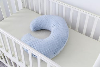 Dots Nursing Pillow Cover, Plush Breastfeeding Pillow Case - color: Cloud Blue