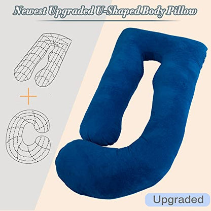 60 Inch Pregnancy Pillows for Sleeping (Blue) - color: Blue