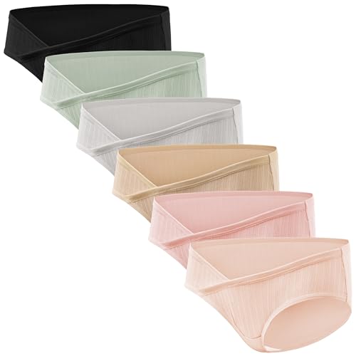 HBselect Maternity Underwear Cotton Healthy Comfort Maternity Panties - color: 6pack-multicoloured-g, size: Medium