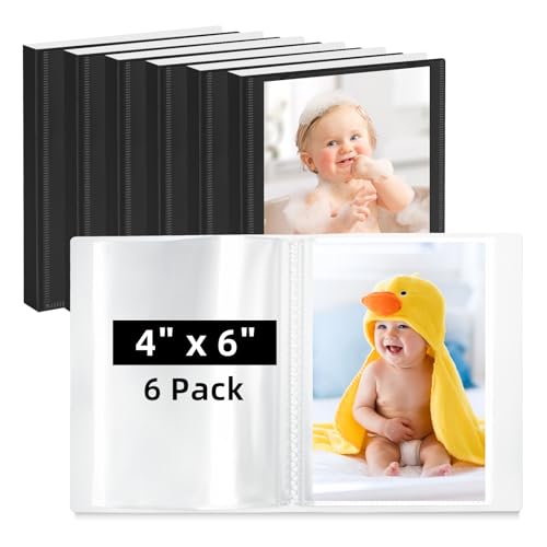 Vienrose Small Photo Album 6 Pack 4x6 Holds 52 Photos Each Black - color: Black, size: 4x6 (6 PK)