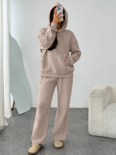 Trendy Queen Womens 2 Piece Lounge Sweat Sets Matching Sweatsuits - color: Coffeegery, size: X-Large