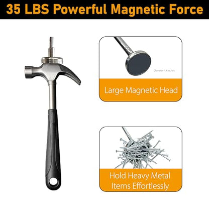 Telescoping Magnetic Pickup Tool, 40” Extendable Large Magnet Stick with 35 LB Pull Capacity, Strong Handheld Magnet Pick up Tool for Retrieving Nails, Screws and Metal Objects (Blue) - color: Blue