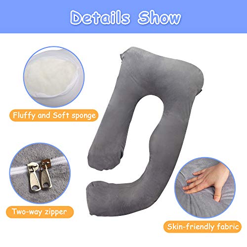 COLOR TREE Pregnancy Pillows J-Shaped Body Pillow for Pregnancy - Skin-Friendly Soft Comfort Maternity Pillows for Sleeping Reading Relax Rest