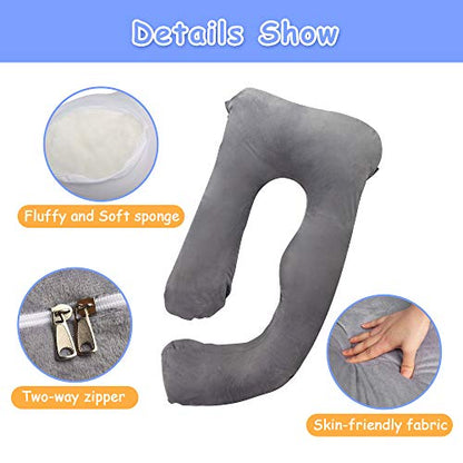 COLOR TREE Pregnancy Pillows J-Shaped Body Pillow for Pregnancy - Skin-Friendly Soft Comfort Maternity Pillows for Sleeping Reading Relax Rest