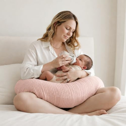 MairMore 2 Pack Muslin Baby Nursing Pillow Covers - color: Pink