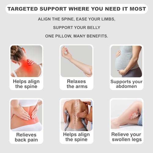 Pregnancy Pillow - Adjustable Maternity Support for Back & Belly, Multi-Use Body Pillow with Soft Cover, Must-Have for Pregnancy - color: Pink