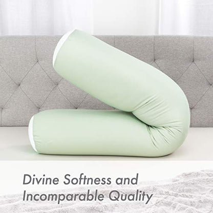 Microbead Body Pillow, Side Sleeping & Pregnancy, 48x8 in, Cadet Grey - color: Cadet Grey, size: Pillow & Cover