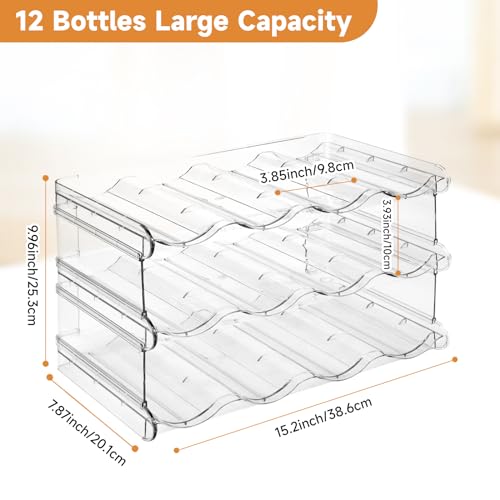 Stackable Water Bottle Organizer Large Compartment Water Bottle Holder - size: 3 Pack