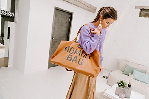 Childhome The Original Mommy Bag, Large Baby Diaper Bag, Mommy Hospital Bag, Leatherlook Brown - style: Mommyleatherbrwn