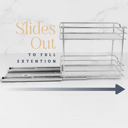 Pull Out Spice Rack for Cabinet, Spice Organizer 6-1/2"W x10-3/8"D x8-7/8"H - size: 6.5 Inch - Double