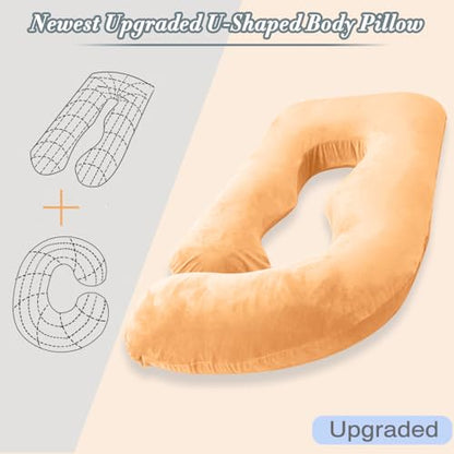 60 Inch Pregnancy Pillow for Sleeping (Brown) - color: Brown