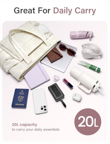 Uselike Tote Bag for Women with Zipper, Quilted Puffer Tote Bag with Compartments, Lightweight Puffy Work Bags for Women - color: Beige
