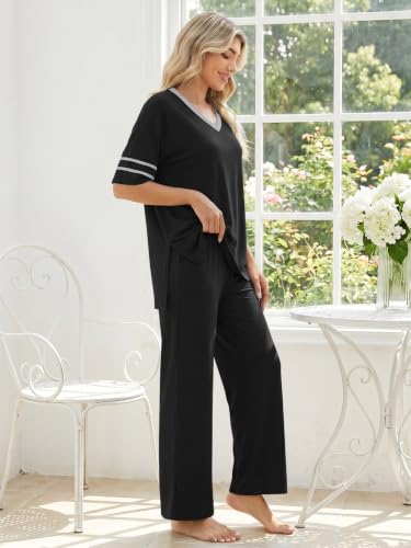 Anyhold Lounge Sets for Women Fall Pajamas Set 2 Piece Outfits - color: Dark-gray, size: XX-Large