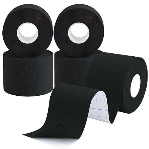 5 Rolls Kinesiology Tape, 1.5in x 16.4ft Adhesive Sports Tape,Waterproof - color: Black