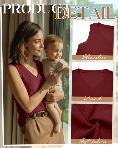 3 Pack Women's Waffle Nursing Tank Tops - color: Black, Navy Blue, Wine Red, size: XX-Large