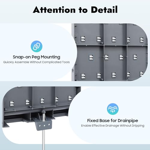 2 Pcs Lab Glassware Drying Rack, 27 Detachable Pegs Wall Mount Glassware Drying Rack, Heavy Duty PP Lab Pegboard for Test Tubes, Beakers, Flasks, Lab Supplies
