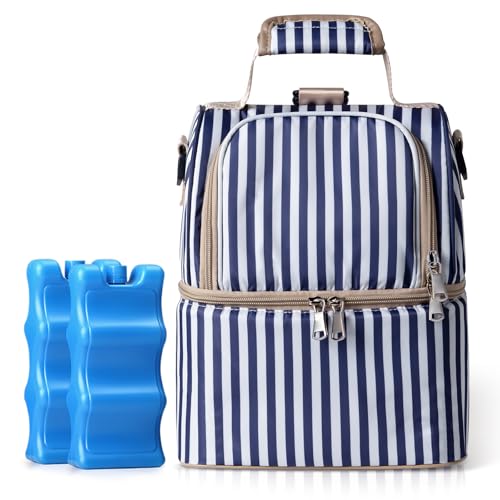 NCVI Breast Pump Backpack, Double Layer Removable, for Spectra/Medela - color: Stripe