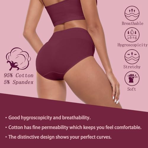 IWOLLENCE Womens Cotton Postpartum Underwear High Waisted Full Coverage Panties Plus Size & Regular - color: Multicolor-5pack-a2, size: Large