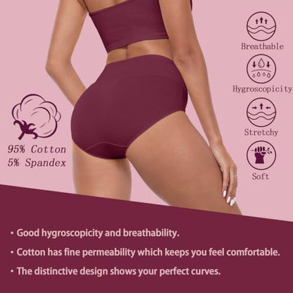 IWOLLENCE Womens Cotton Postpartum Underwear High Waisted Full Coverage Panties Plus Size & Regular - color: Multicolor-5pack-a2, size: Large