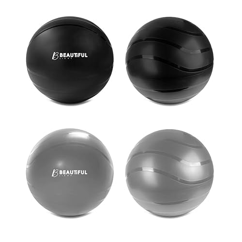 Beautiful Light Yoga Ball, Extra Thick, Durable, Anti-Slip, Matte Texture, for Yoga, Pilates, Physical Therapy, Crossfit, Weightlifting, Birthing Ball, Yoga Ball Chair for Back and Posture Support.