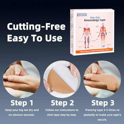 Precut Kinesiology Tape for Thumb, Left Hand, 40 Pcs, Beige - color: Beige, size: Left Hand
