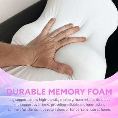 Premium Memory Foam Knee Pillow for Back Sleepers, White