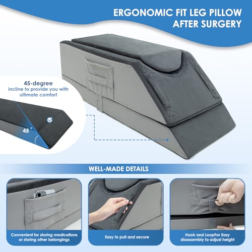 Kehangte Leg Elevation Pillows for After Surgery,Wedge Pillow,Knee Pillows - size: Single Leg (29"x13"x9.5")