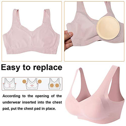 3 pairs Round Soft Bra Inserts Pads Removable Sport Bra Cups inserts Mastectomy Bra Inserts For Bikini Top Swimsuit - color: A/B Beige