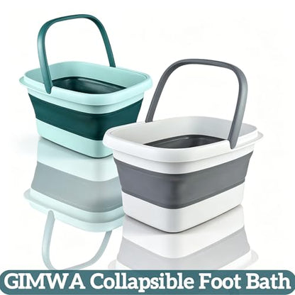 GIMWA Collapsible Foot Bath with Massage Nodes, 4 Gal Foot Soaking Tub - color: Gray