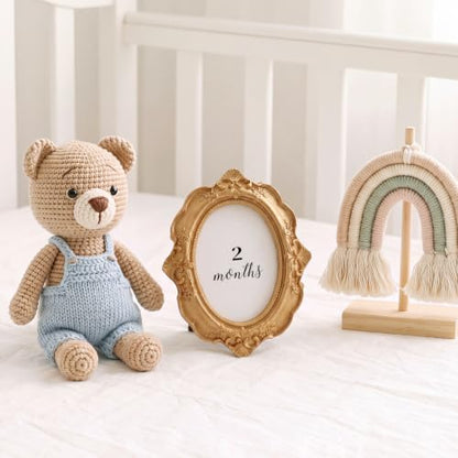 Novabright Baby Monthly Milestone Photo Frame Set, Ornate Oval - style: Ornate Oval