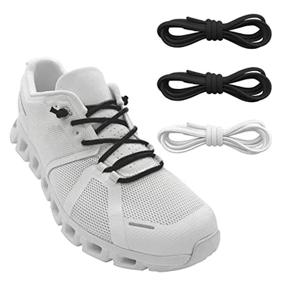 3 Pairs Elastic No Tie Shoe Laces, Stretch Bungee Laces - color: Black*2+white*1