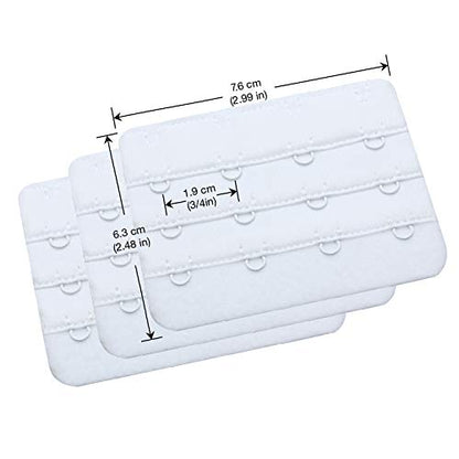 Wingslove Womens Bra Extender Bra Band Breathing room 3pcs-Pack Multi-size - color: White, 4 Hook 3/4 Inch