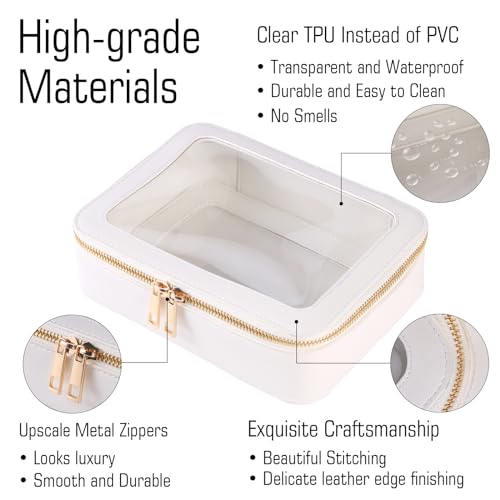 VOFIpremiAm Clear Makeup Bag & Makeup Brush Holder Set - size: Medium+Slim (Shapely)