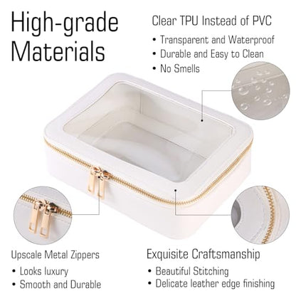 VOFIpremiAm Clear Makeup Bag & Makeup Brush Holder Set - size: Medium+Slim (Shapely)