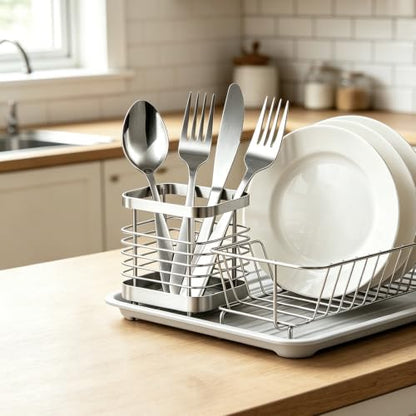 Utensil Holder, Stainless Steel Utensil Drying Rack for Kitchen Counter - color: Small, Silver