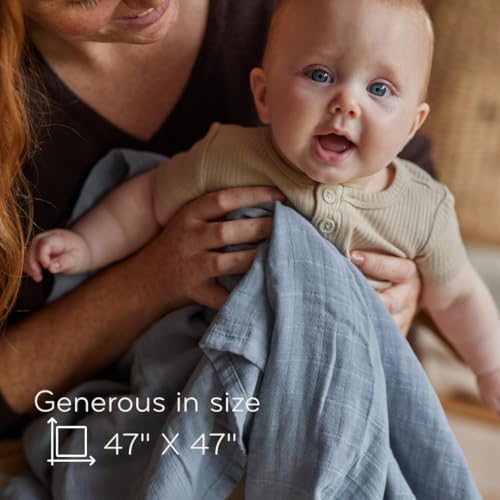 Swaddle Blankets, 100% Organic Cotton Muslin, 47"x47" 2-Pack - color: 2-pack Sage G/Tradewins